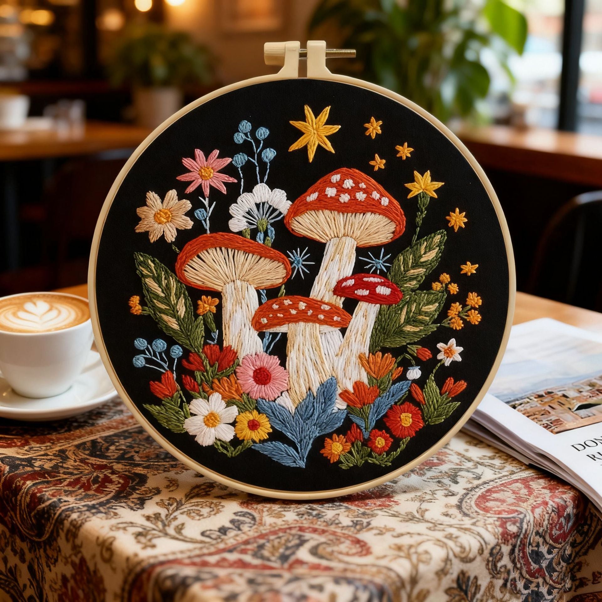 Midnight Mushroom Embroidery Kit