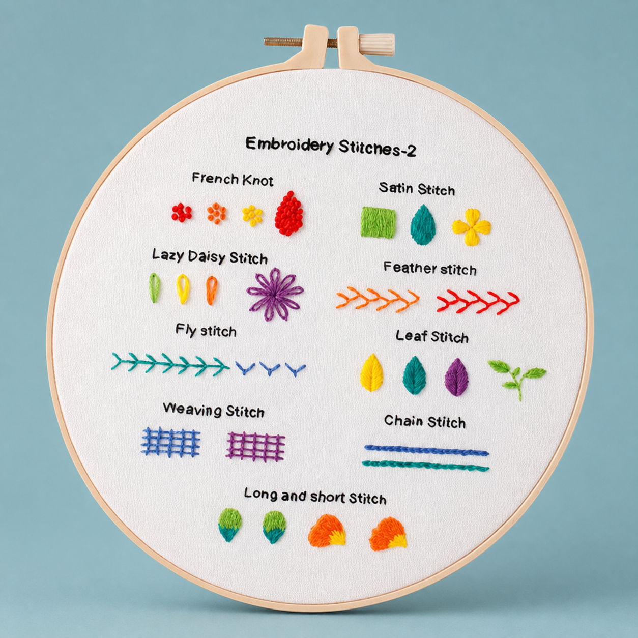 Essential Embroidery Stitches Sampler