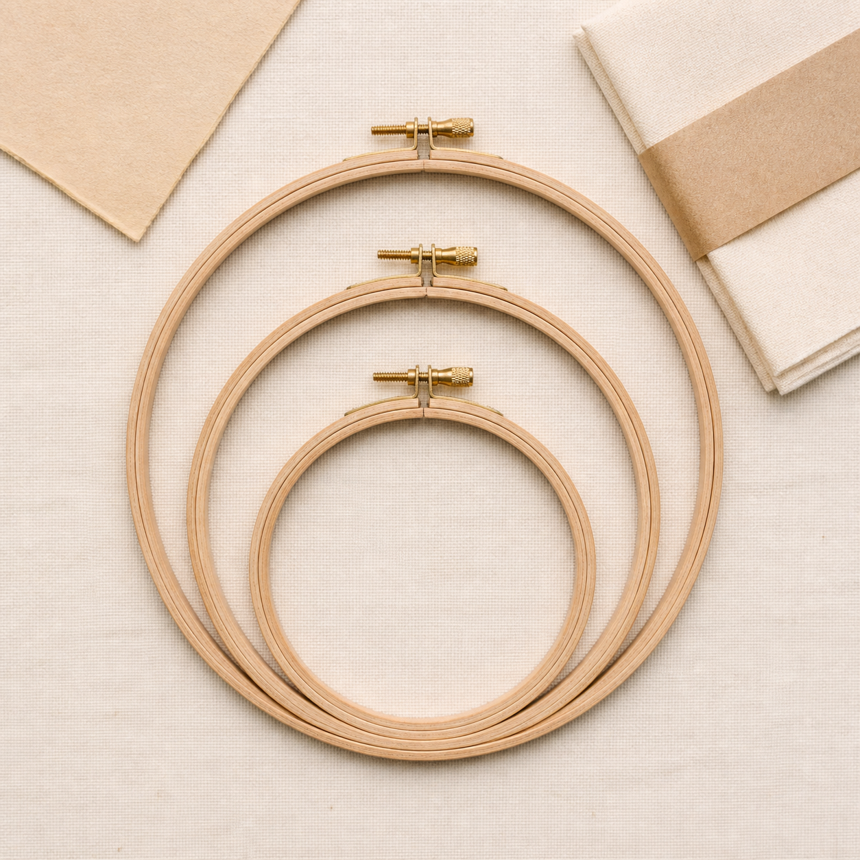 Bamboo Embroidery Hoop Set