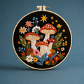 Midnight Mushroom Hand Embroidery Kit